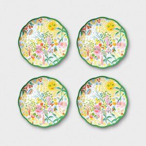 4pc Vacation Melamine Dinner Plates Yellow/Green - Roller Rabbit x Target